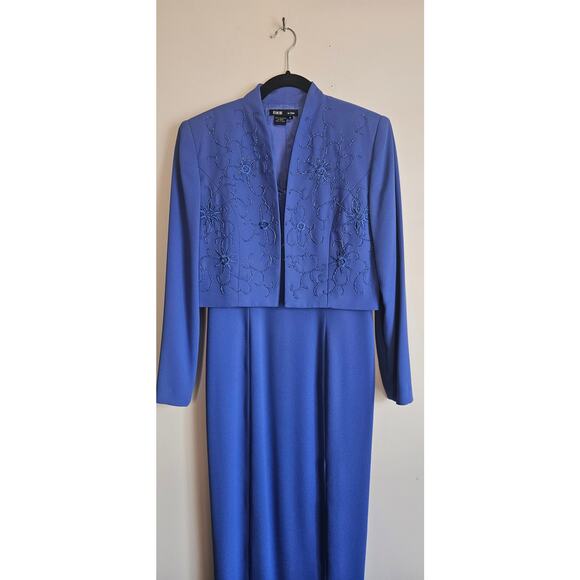 Rimini 2 Piece Beaded Evening Gown in Brilliant Blue, Sz 6 - Picture 2 of 8